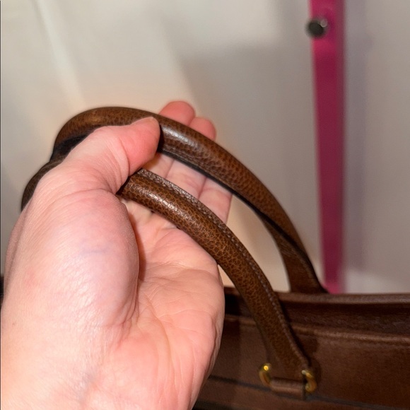 Vintage Santa Marinella Brown Leather Men's Briefcase Documents - Picture 3 of 8